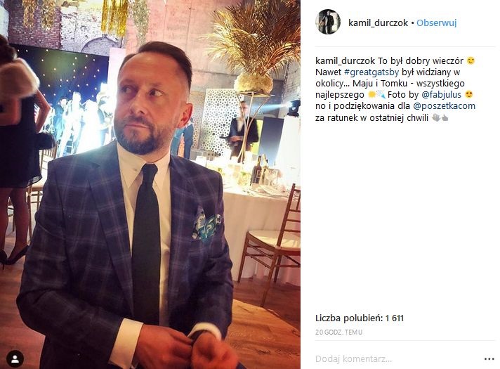 Kamil Durczok na ślubie Mai Bohosiewicz