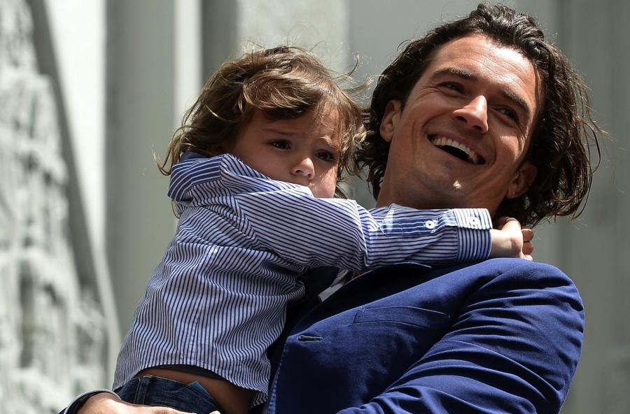 Orlando Bloom z synkiem Flynnem